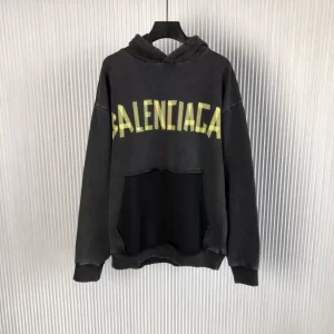 Balenciaga New Tape Type Ripped Pocket Hoodie Oversized - HB24