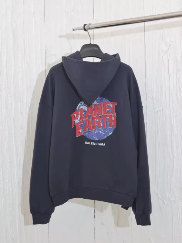 Balenciaga Planet Earth Zip-Up Hoodie Regular Fit - HB33