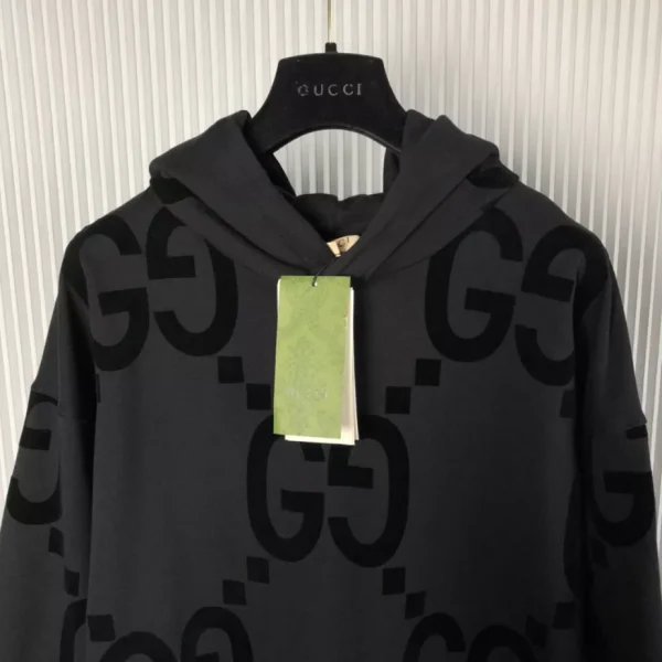 Gucci GG Flocked Print Cotton Fleece Sweatshirt - HG44