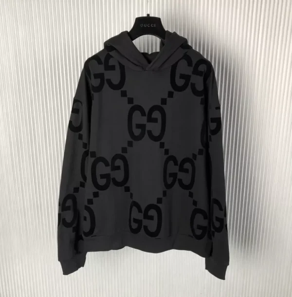 Gucci GG Flocked Print Cotton Fleece Sweatshirt - HG44