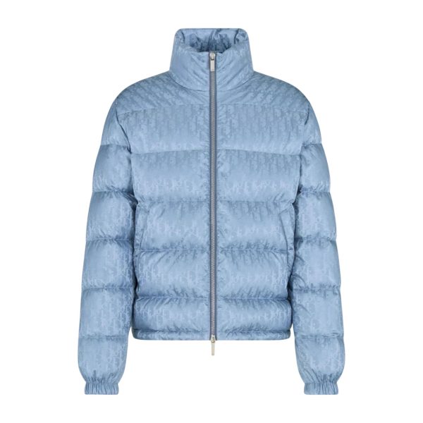 Dior Oblique Down Jacket Blue Technical Jacquard - DK09