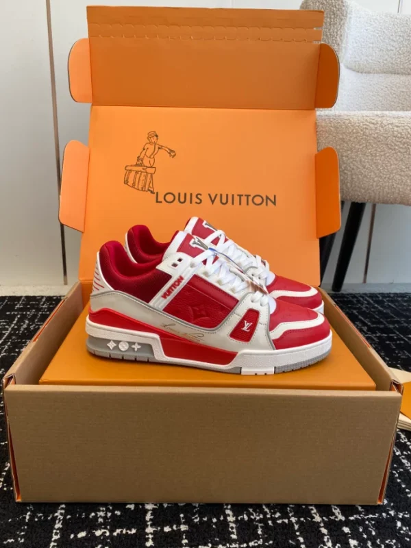 Louis Vuitton Trainer Sneaker In Sari Red - LS234