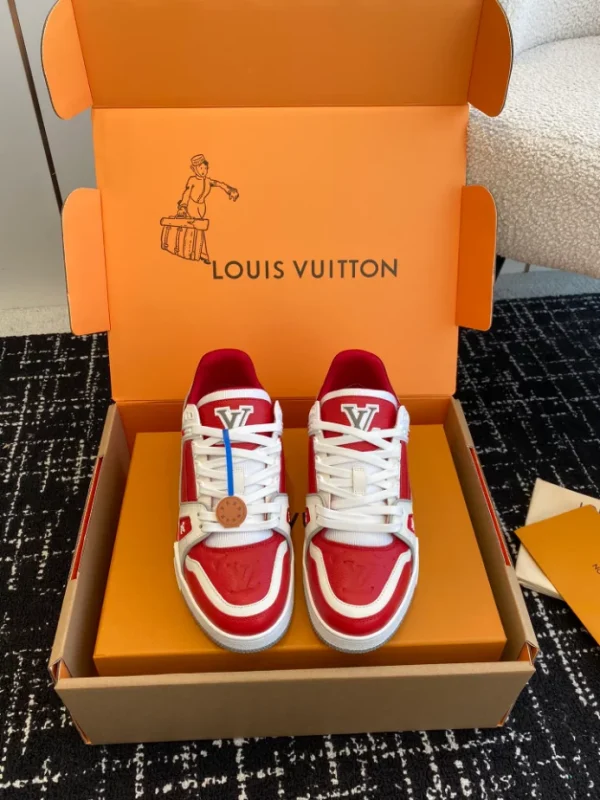 Louis Vuitton Trainer Sneaker In Sari Red - LS234