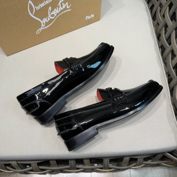 Christian Louboutin Penny Flat Black Patent Loafers - CL11