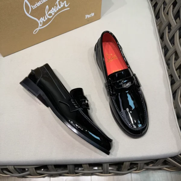 Christian Louboutin Penny Flat Black Patent Loafers - CL11